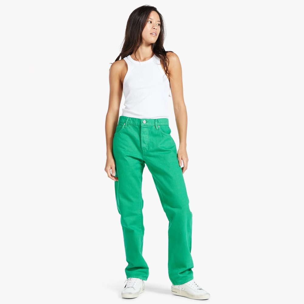 FRAME Le Slouch Jeans in Grass Green Relaxed Straight Leg - 26